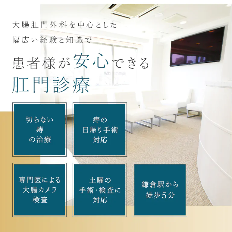 大腸肛門外科を中心とした幅広い経験と知識で患者様が安心できる肛門診療